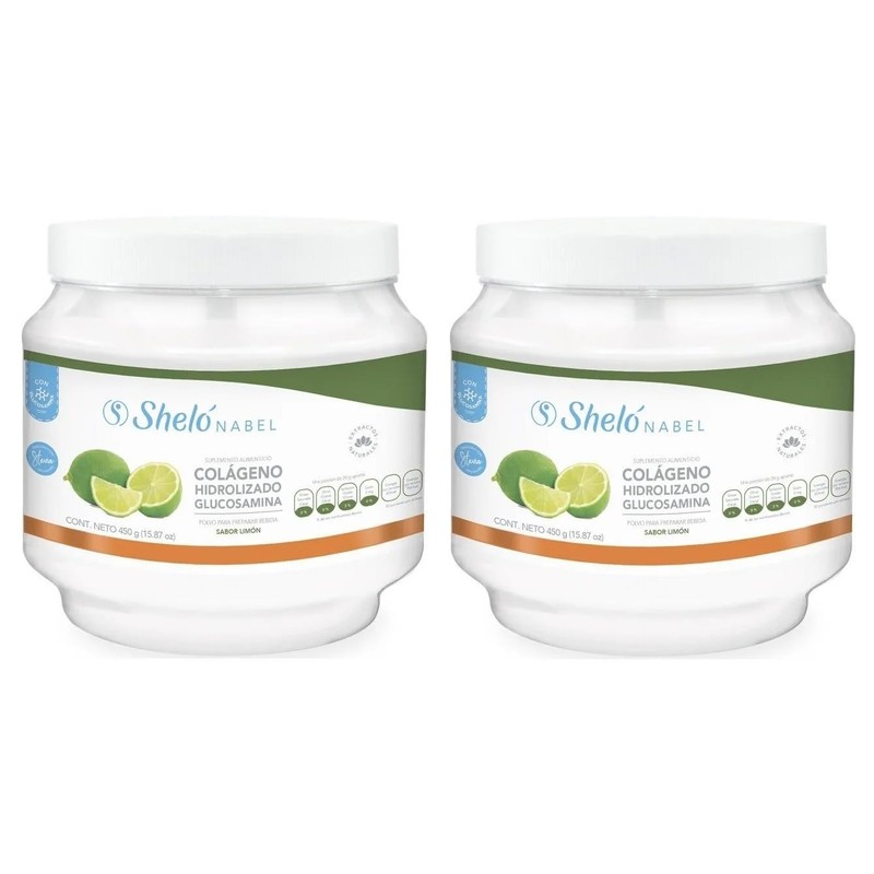 Pack 2Pz Colágeno Hidrolizado y Glucosamina Limón Suplemento Alimenticio 450g