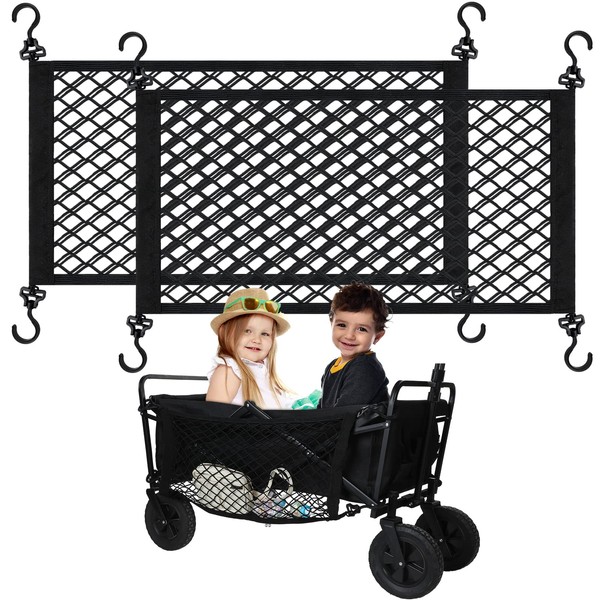 Woanger 2 Pcs Cargo Net for Stroller Wagon Heavy Duty