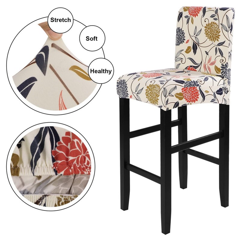 SearchI Bar Stool Covers Set of 2, Stretch Washable Barstool