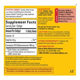Nature Made Coq10 400 Mg 90 Softgels Suplemento Alimenticio Sin Sabor