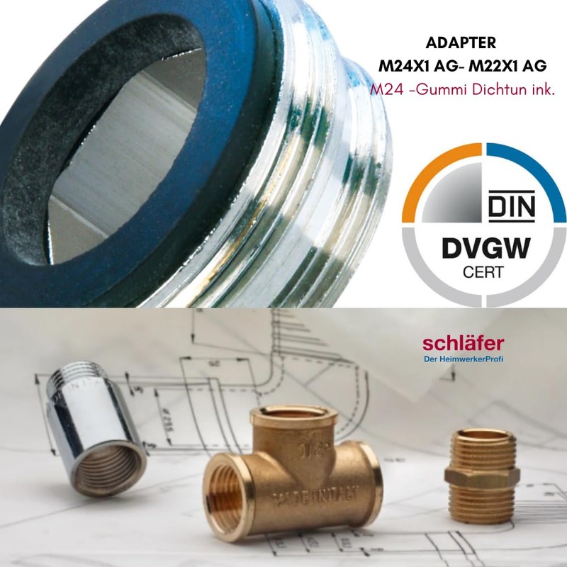 Schläfer 632513 | Pack of 3 M24 x 1 Outer/M22