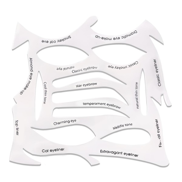 Jaasuee Jaasuee Quick Make-Up Stencils Kit for Eyeliner, Eyebrows, and
