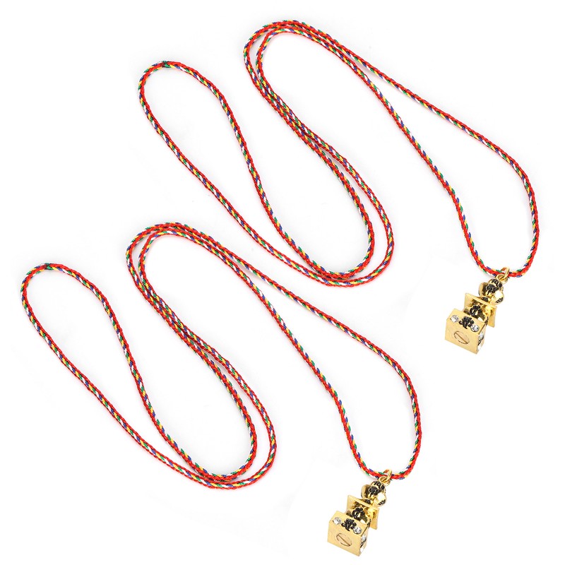 2Pcs Buddhist Pendant Vairocana Stupa Shaped Buddhism Necklace Clothing Bag