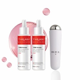 TBR Serum 2-Pack (60ml Each) – 10% Tranexamic Acid, 2% Bakuchiol & 0.02% Retinol – Anti-Aging & Firming Formula with Facial Massager – Lightweight Nighttime Serum for All Skin Types – 120ml Total