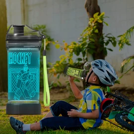 Hockey Watter Bottle for Kids, Attivolife Light up 3D Travel Cup with 14 OZ Tritan BPA Free Eco-Friendly - Timer Function, Cool Drinking Cups Gifts for Hockey Player Boy School Sports Camping Picnic