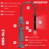 Observer Tools 600 Lumen Rechargeable LED Slim Flashlight, Dual-Lamp, USB