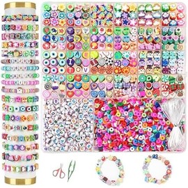 VOSHOME 2300 Cuentas para Pulseras, Cuentas de Bricolaje para Pulseras, Kit para Hacer Pulsera, para DIY Collares Manualidad Regalo, Exquisita Caja de Almacenamiento, Regalo de Vacaciones para Niñas