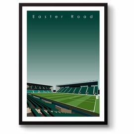 GroundDesigns HIBERNIAN FC Football Gift EASTER ROAD Stadium Art Unframed A3 Print Hibs