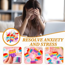 Mini Fidget Toy, 10 Pieces Pop Keychains, Party Gifts for Kids from 4-8, Butt pit Keychain for Kids Boys Girls Party Bags Children's Birthday Party Bag