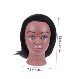 Healvian 1 Set Human Hair Braiding Mannequin Head Hair Cutting Dummy for Styling Training