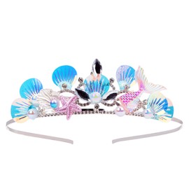 Araluky Mermaid Crown for Girls Mermaid Headband for Little Mermaid Party Decorations Ariel Birthday Party Supplies