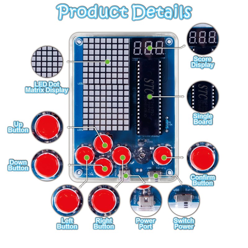Soldering Practice Kit - DIY Game Device Electronics Project with