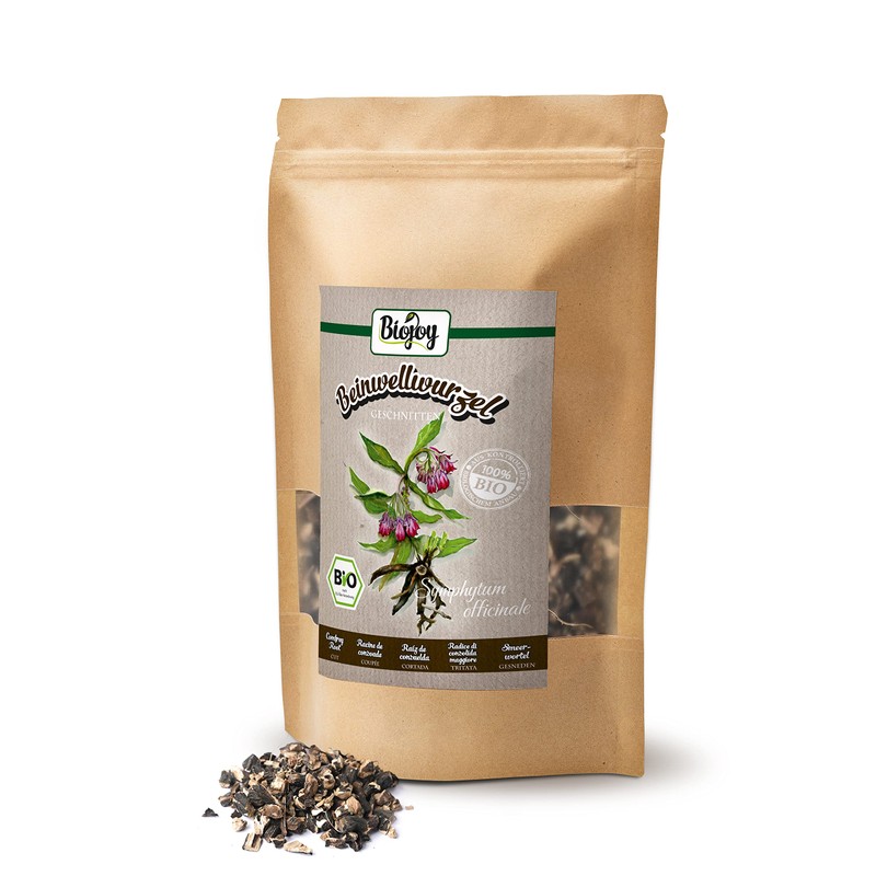 Biojoy Organic Comfrey Root (500g), Dried and Cut, Comfrey Tea