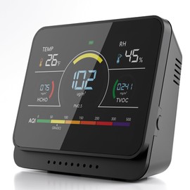 13 in 1 Air Quality Monitor Indoor, PM1/PM2.5/PM10/CO2/Formaldehyde/Temp/Humidity and 6AQI Tester with Beep Alarm, Portable & Easy to Use, Highly Accurate Air Quality Meter for Home, School, Office