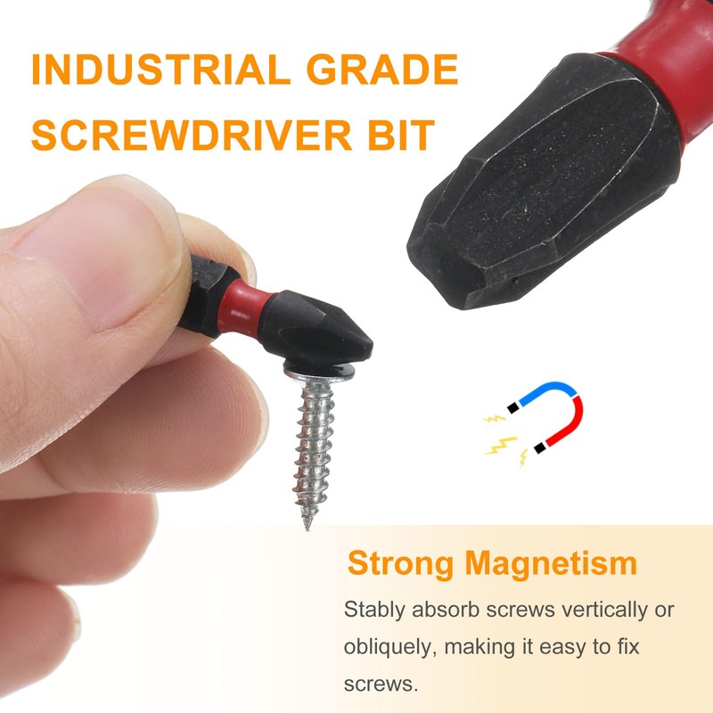 sourcing map 4pcs PH3 Phillips Screwdriver Bit 1/4" Hex Shank