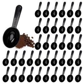 Suuwwn Messlöffel,40 Stück Kunststoff Messlöffel Dosierlöffel Kaffee-Messlöffe Set Messbecher Löffel Pulver Löffel,Maßlöffel für Kaffee Tee Milchpulver Flüssiggewürz Küchenutensilien,Schwarz