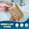 Kandid Teak Wood Soap Dish, Single Pack Waterproof Self Draining