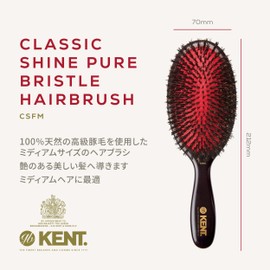 GB KENT British Royal Purveyor Pig Hair Medium Bristle Cushion Hairbrush Medium Size NEW Classic Shine CSFM