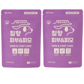 Dog Suratgan Dog Skin Nutrient Omega 3 Immunity Skin and Coat Health Agarwood Skin & Coat, 70 Tablets, Skin and Coat, 2 Pieces / 댕이수랏간 강아지 피부영양제 오메가3 면역력 피부 털 건강 침향 피부&피모, 70정, 피부피모, 2개