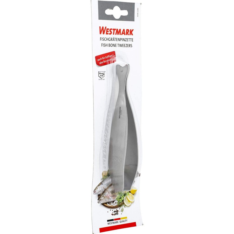Westmark Fish Bone Tweezers, with Scale Embossing and Fin-Shaped Tweezer
