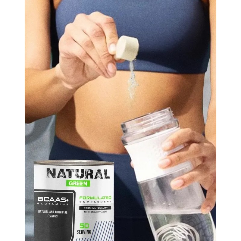 Bcaas Glutamina Aminoácidos Natural Green 500g Sabores Sabor Moras