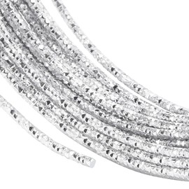 Benecreat Total Length 32.8 ft (10 m) Wire Diameter 0.08 inch (2 mm) Textured Silver Color Aluminum Wire, Diamond Cut Aluminum Wire, Jewelry Making, Pendant, Decorative Material, Handicrafts