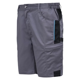WORK IDEA Men's Stretch Work Shorts with Numerous Pockets and Tool Pockets, gray