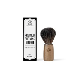 Art of Vedas Shaving Brush with Neemwood Handle - Handmade - Vegan - Durable Shaving - Hairdressing Brush for the Perfect Shave!