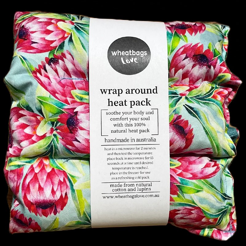 Wheatbags Love Wrap Around Heat Pack, Groovy Flowers Black