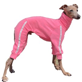 D Doggy Star Italian Greyhound Clothes Stretchy Towel Sports Onesie Outfit Whippet for Dog Coat (M,TWL NeonPink)