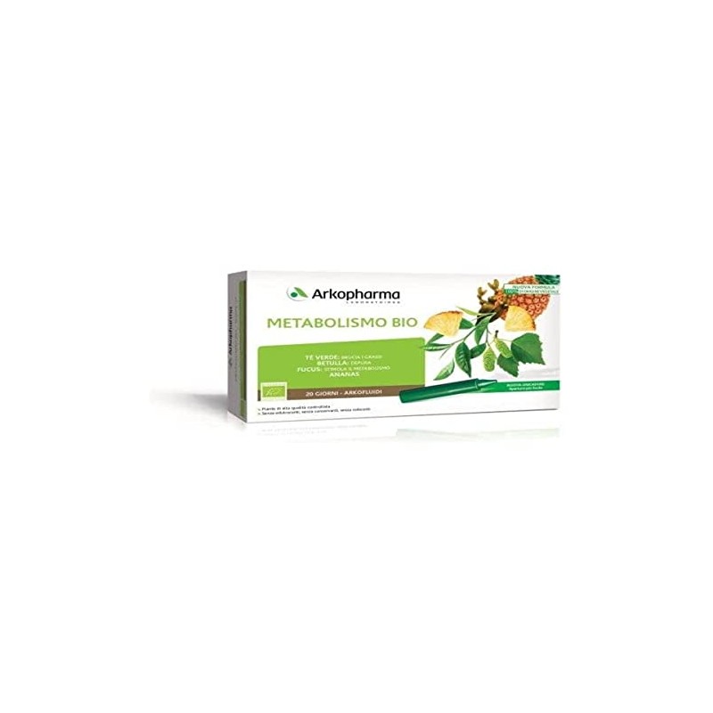 Arkopharma Arkofluidi Metabolismo Bio 20 Flaconcini The Betulla Fucus, 20
