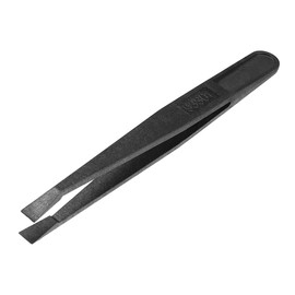 Sourcingmap Plastic Anti-Static Tweezers, Precision Slant Flat Tip for Jewelry Craft DIY Beauty Electronics Repair Tool Black