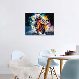 TISHIRON Paint by Numbers for Adults Motorcycle Painting by Numbers for Adults Motorcycle Rider in Action on The Road Adult Paint by Number Kit Unique Gift for Adults - 16"x20", Frameless