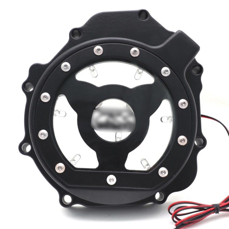 HONGK 2005-2008 Suzuki GSXR1000 Black w/ Blue LED Left Engine