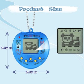 SAFSOU 4 Pcs Virtual Pets, Cute Big Heart Shape,Virtual Electronic Digital Pets,168 Pets Retro Handheld Game Machine 5 Buttons Easier to Operate