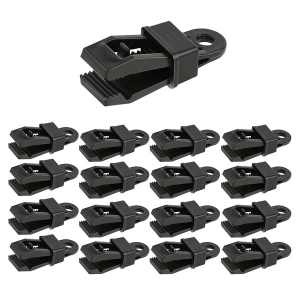 Wohlstand 16 Piece Tarpaulin Clips, Tent Tarpaulin Clips, Adjustable Robust