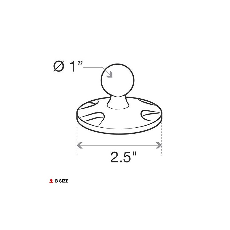 RAM Mounts Composite Round Plate with Ball RAP-B-202U with B