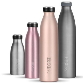 720°DGREE Stainless Steel Drinking Bottle ‘milkyBottle’ – 750 ml – BPA-Free, Leak-Proof – Suitable for Carbonated Drinks, Thermos Flask for Carbonated Drinks, University, Fitness, Outdoors, Camping