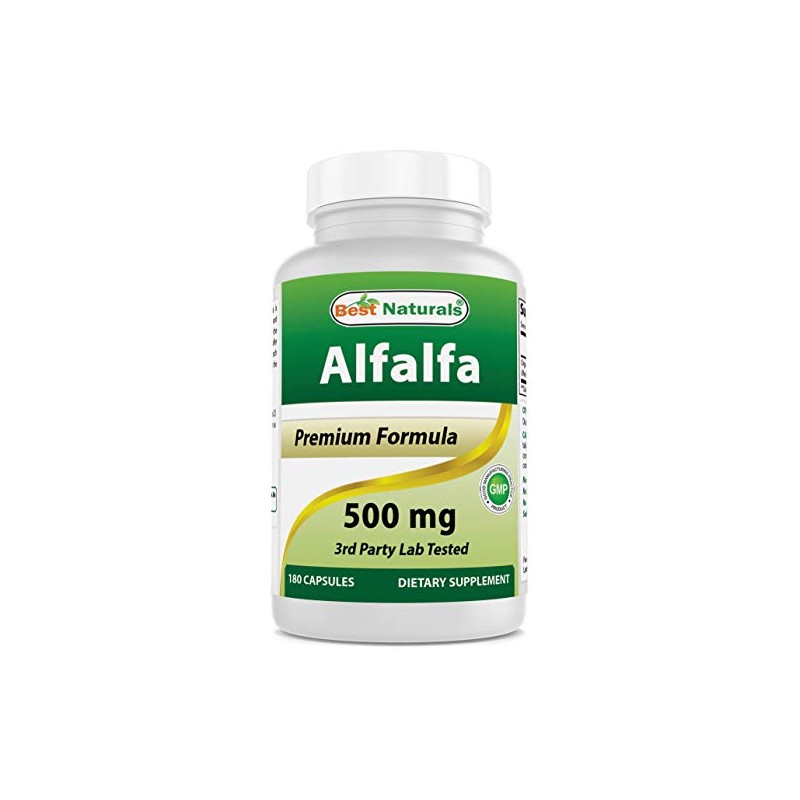 Best Naturals Alfalfa Green Super Food 500 mg 180 Capsules