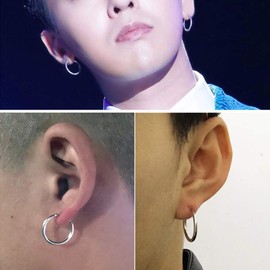 10 Pairs Women Men Girls Lightweight Click-back Stainless Steel Hypoallergenic Earrings Set 10-25mm, Stainless Steel