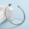 Xerling Silver Rhinestones Open Cuff Bangle Bracelets Sparkling Crystal Bracelet
