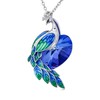 LONAGO Peacock Necklace with Blue Crystal Sterling Silver Peacock Pendant