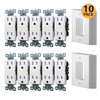 [10-Pack] PROCURU 15A Tamper Resistant Decorative Electrical Outlet with Wall