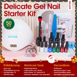 Gellen Gel Nail Polish Kit with U V Light Nail Dryer 72W, 12 Colors Christmas Gel Nail Kit, Professional Gel Nail Polish Starter Kit, Nail Art Decoarations Manicure Tools Set