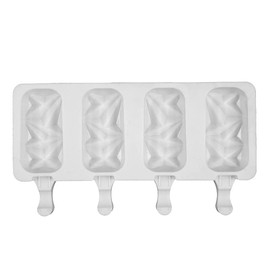 ecomlab Molde de silicona para mini paletas flexible en forma de bandeja de helado, 4 cavidades, molde reutilizable para cakesicles y popsicles caseros, de fácil desmoldeo, silicona de grado alimenticio
