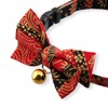Gilded Gold Bow Tie Cat Collar (Red) with Bell Safety