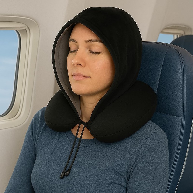 Goodyear Travel Pillow with Hood – Neck Support for Comfortable