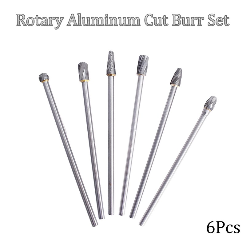 kimllier 6Pcs 10mm Rotary Aluminum Cut Burr Set 6mm 1/4