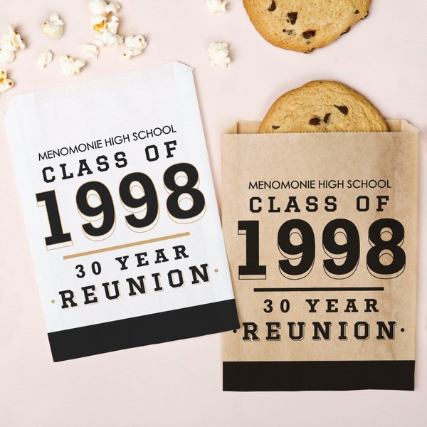 Big Dot of Happiness Personalized Class Reunion Paper Treat Bags,