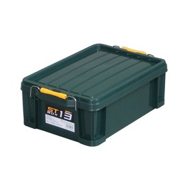 JEJ Astage Storage Box, Made in Japan, ST Box #13, Stackable, Dark Green, Disaster Prevention, 11.6 x 17.3 x 6.3 inches (29.5 x 44 x 16 cm)